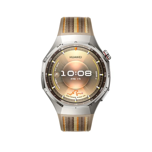 Huawei Watch GT 6 Pro 46mm With 1.47 Inch AMOLED Display | 21 Day Battery Life | 5 ATM Water-Resistant | Brown Composite Woven Strap - Brown