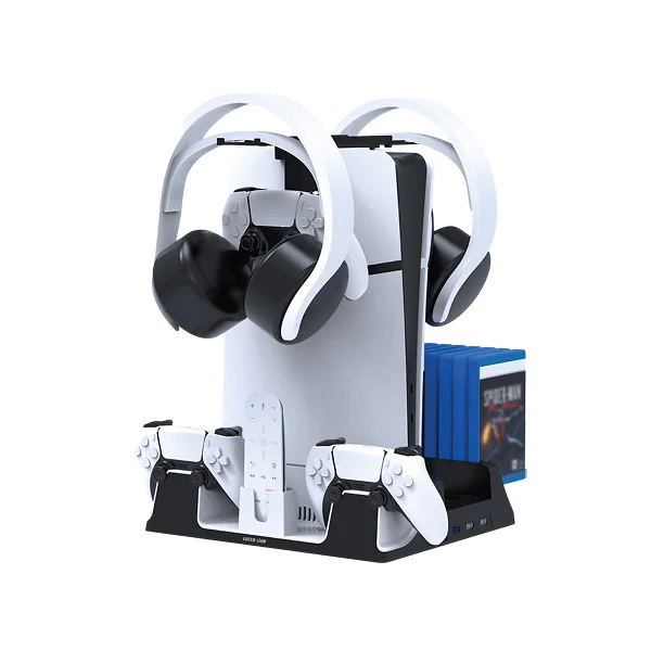 Green Lion Ps5 Cooling Stand Charging Station - White