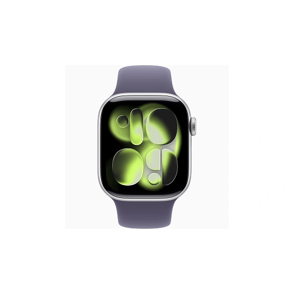 Apple Watch Series 11 GPS 46mm Silver Aluminium Case with Purple Fog Sport Band - M/L MEVA4