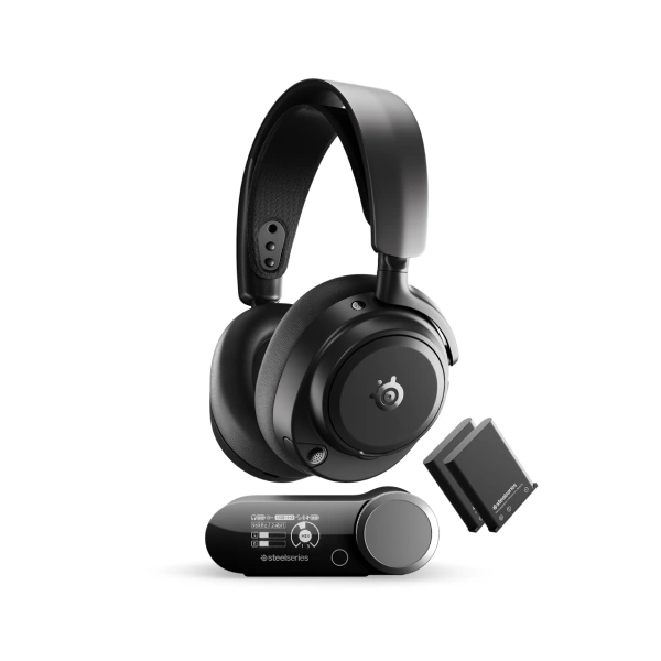 SteelSeries Arctis Nova Pro Wireless Omni Gaming Headset | Up to 60 Hours Battery Life | Hi-Res Audio | OmniPlay | ClearCast Pro AI Noise Cancelling Mic | Infinite Power System | SS-HS-ARC-NOV-PRO-OMNI-BK - Black