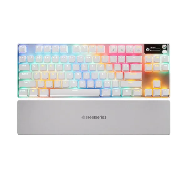 SteelSeries Apex Pro TKL Gen 3 Wired Gaming Keyboard | OmniPoint 3.0 Switches | Adjustable Actuation | OLED Display + RGB Lighting | Fast and Precise Inputs | Esports TKL Design | SS-KB-APX-PRO-TKL-GEN3-US-WH - White