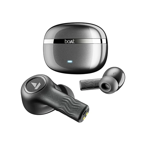 boAt Nirvana Ion ANC Wireless Earbuds | Quad Mic ENx™ Technology | 120 Hours Total Playtime | Bluetooth v5.2 - Crystal Black