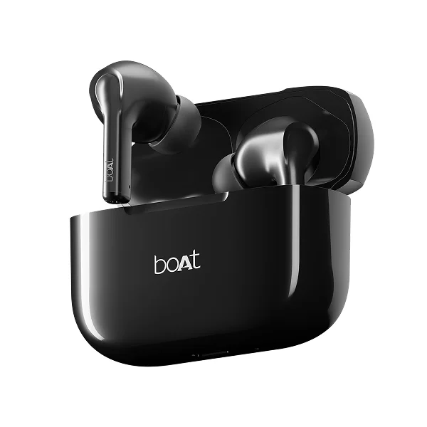 boAt Airdopes 163 in Ear Wireless Earbuds with 40 HRS Battery, Fast Charge, 13mm Drivers, IPX5, Quick Touch Response Control - Active Black