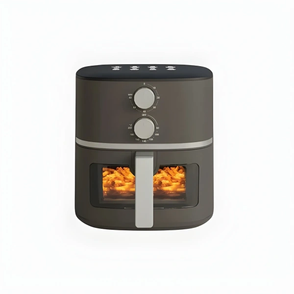 Nutricook Air Fryer Essentials Vision Manual Control, Hot Air Cooker with Viewing Window for Low-Oil Meals, Frying Baking Roasting | NC-AFE152M