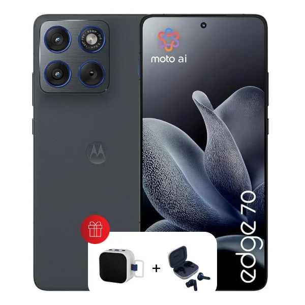 Motorola Edge 70 5G 12GB 512GB (Motocare 6 Month Screen Protection ,Maestro-Boxy Speaker & Moto Buds) - Pantone Gadget Grey