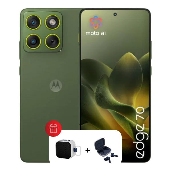 Motorola Edge 70 5G 12GB 512GB (Motocare 6 Month Screen Protection ,Maestro-Boxy Speaker & Moto Buds) - Pantone Bronze Green